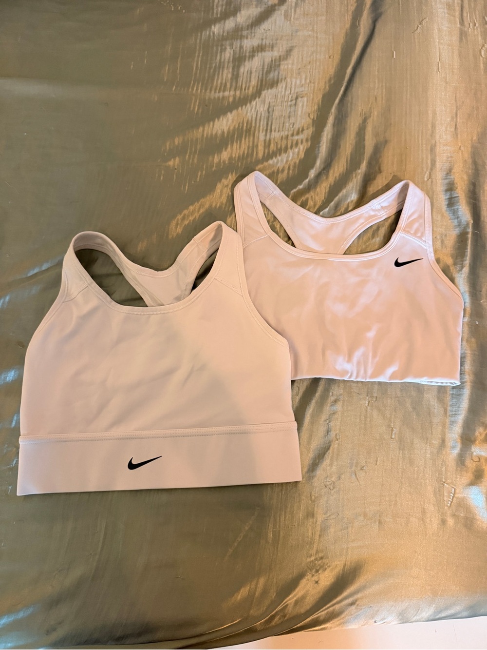 Nike Women's White Sports Bra Set - Supportive Racerback